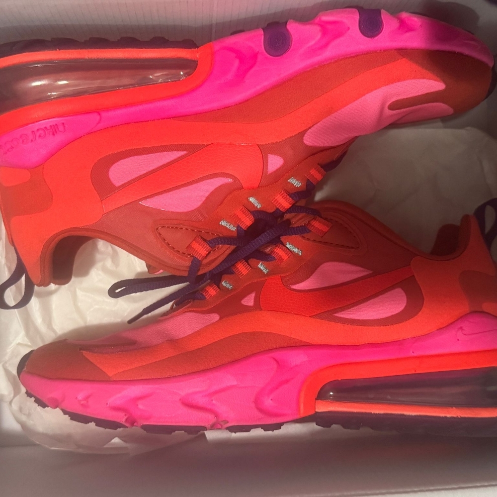 Nike Red and Pink Air Max 270.